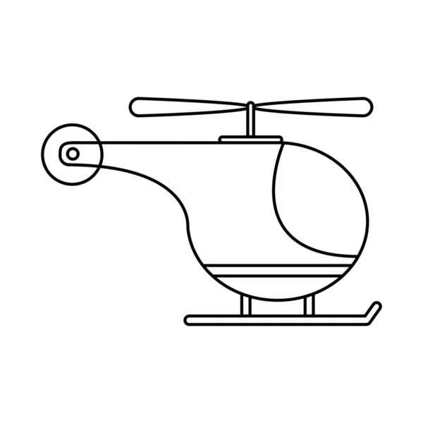 ヘリコプター輸送線状アイコンを隔離 — ストックベクタ