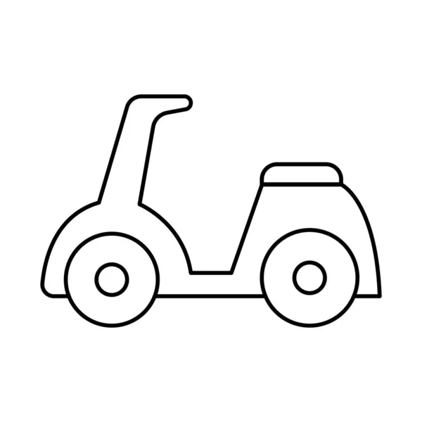 Motorfiets Vervoer Lineair Pictogram Geïsoleerd — Stockvector