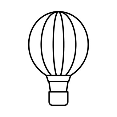 Sıcak hava balonu taşıma doğrusal simgesi izole edildi