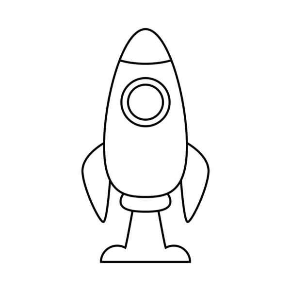 Nave Espacial Transporte Icono Lineal Aislado — Vector de stock