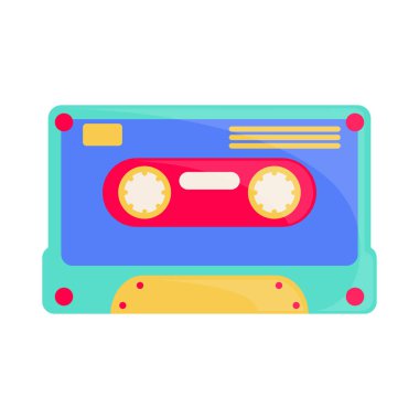 Retro kaset simgesi izole edildi