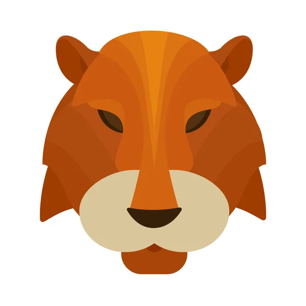 Tigre Animal Papel Arte Icono — Vector de stock