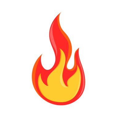 fire flame icon flat isolated