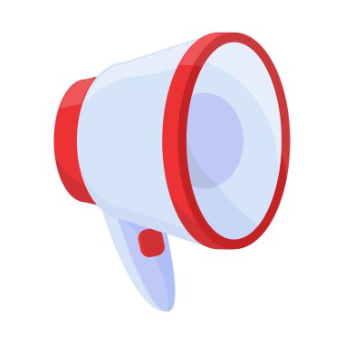 Beyaz arkaplanda simge hoparlörü izole edildi