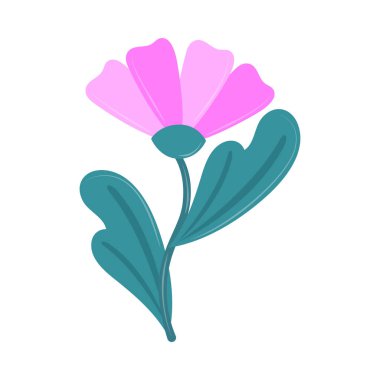 pembe çiçek simgesi izole edilmiş daire