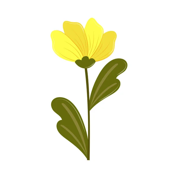 Lindo Icono Flor Aislado Plano — Vector de stock