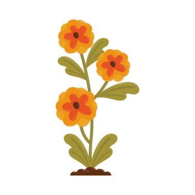 Çiçek kök simgesi izole edilmiş düz