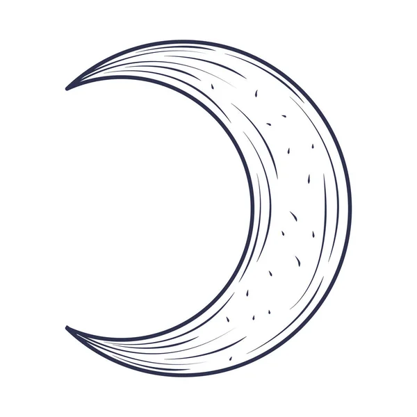 Crescent Moon Astrology Icon Isolated — Stock Vector