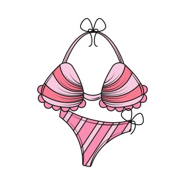 Beyaz arka plan üzerinde izole Bikini simgesi
