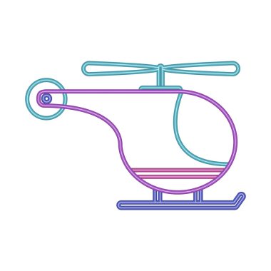 Helikopter neon taşıma simgesi izole edildi