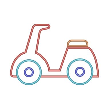 Motosiklet neon taşıma simgesi izole edildi