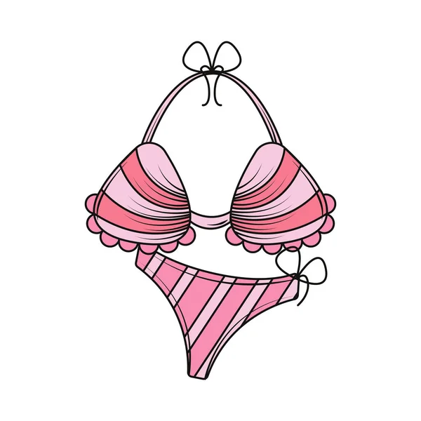 Bikini Pictogram Geïsoleerd Witte Achtergrond — Stockvector