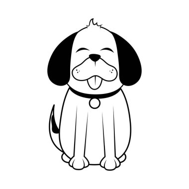 Köpek maskotu karalama ikonu izole edildi