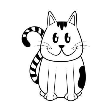 Sevimli kedi karalama simgesi izole