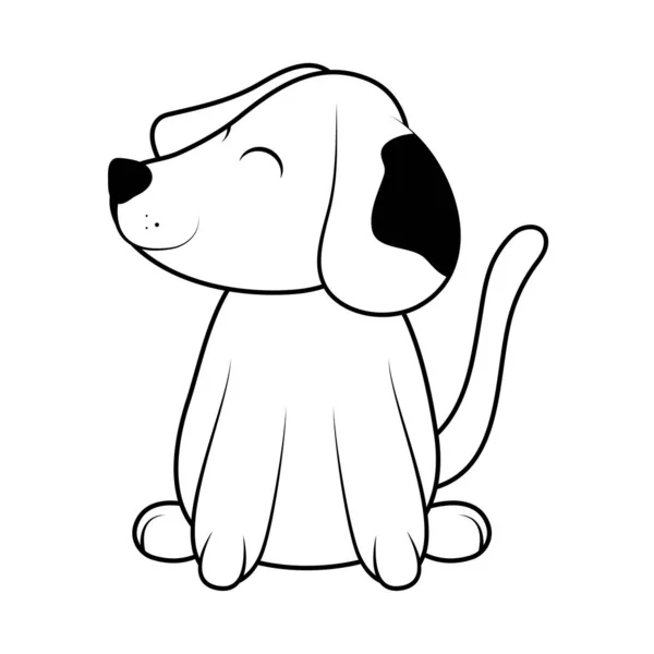 Kleine Hund Haustier Doodle Symbol Isoliert — Stockvektor
