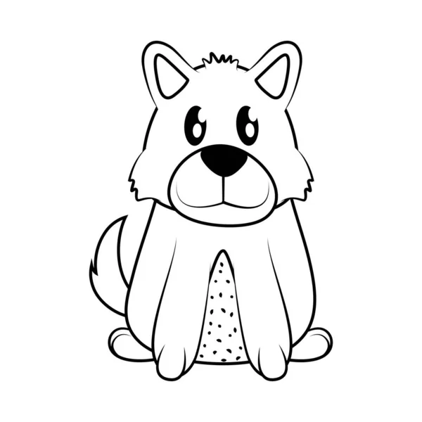 Cão Pet Doodle Ícone Isolado — Vetor de Stock