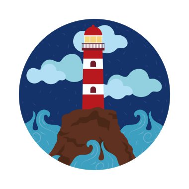 Kayadaki deniz feneri, mini manzara, tasarım