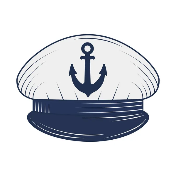 Sailor Cap Nautical Icon Design Isolated — Stock Vector