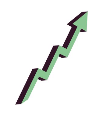 finansal ok büyümesi izometrik simgesi izole edildi