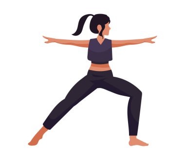 Kadın yoga simgesini izole ediyor