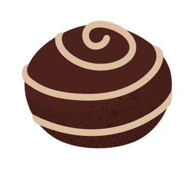 Tatlı çikolatalı çörek ikonu izole