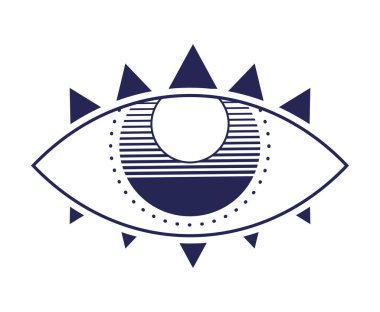 Göz astrolojisi ezoterik ikonu izole