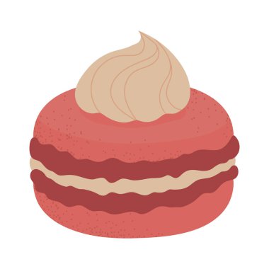 Krema ikonlu tatlı badem kurabiyesi.