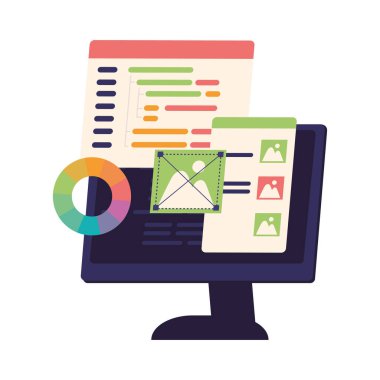 Web tasarım bilgisayar simgesi izole edildi