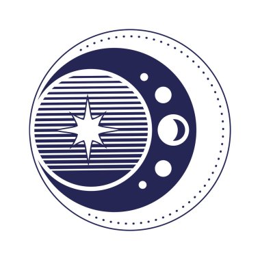 Ay ve yıldız astrolojisi ikonu izole edildi