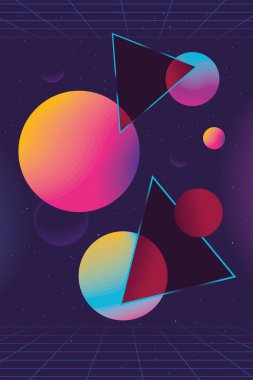 Retro gelecekçi arkaplan vektör tasarımı