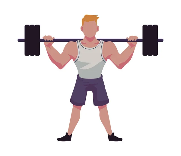 Man Lifting Weights Icon Isolated — Stock Vector