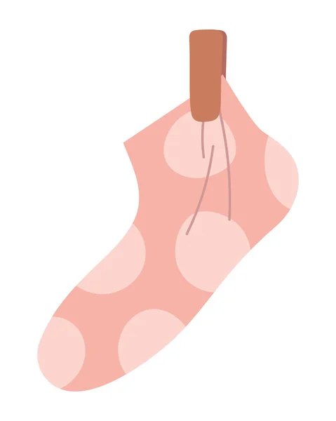 Çamaşır Mandalındaki Noktalı Çorap Ikonu — Stok Vektör