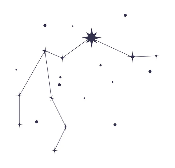 Aquarius Constellation Astrological Isolated Icon — Stock Vector