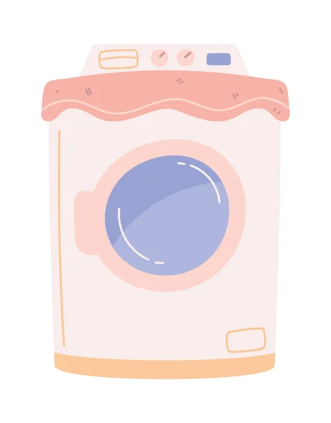 Washer Machine Laundry Icon Isolated — Stock Vector