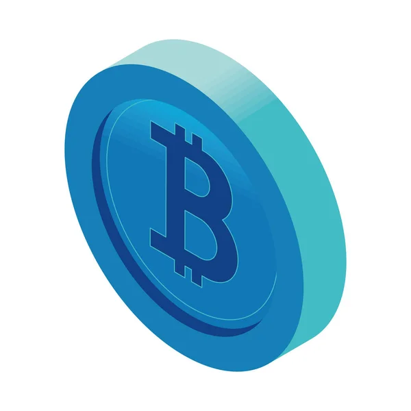 Bitcoin Pénz Virtuális Ikon Elszigetelt — Stock Vector