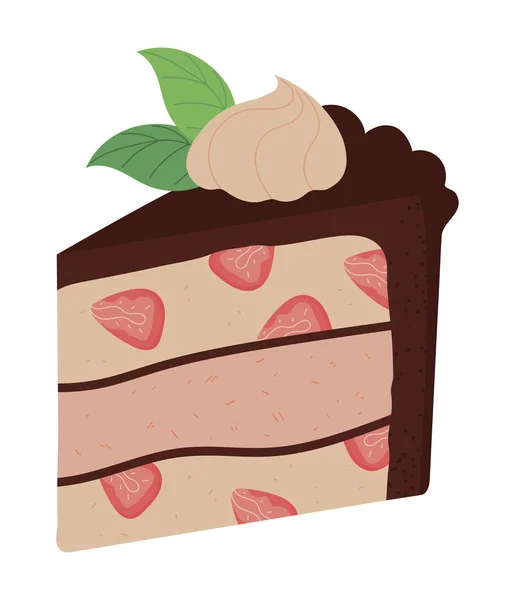 Postre Pastel Crema Icono Aislado — Vector de stock