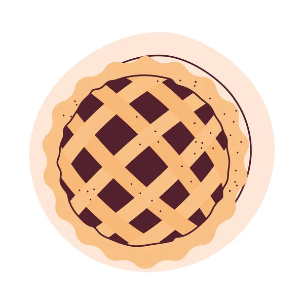 Сладкий Пирог Значок Изолирован — стоковый вектор