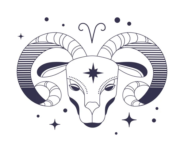 Arier Astrologi Zodiak Tecken Isolerad Ikon — Stock vektor
