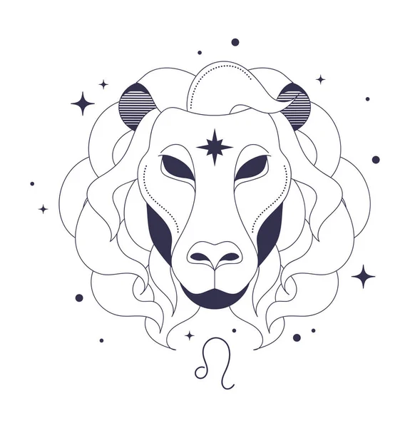 Leo Astrologi Zodiak Tecken Isolerad Ikon — Stock vektor