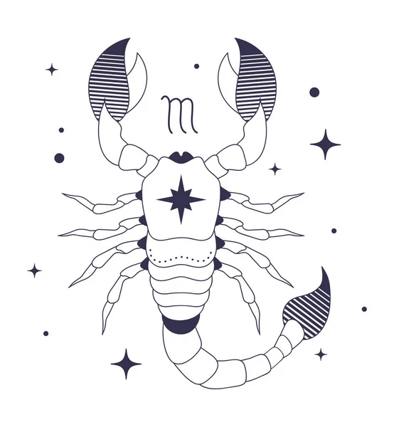 Scorpion Astrologie Signe Zodiaque Icône Isolée — Image vectorielle