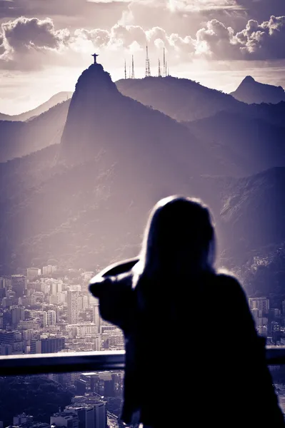 Christ The Redeemer at sunset — Stock Photo, Image