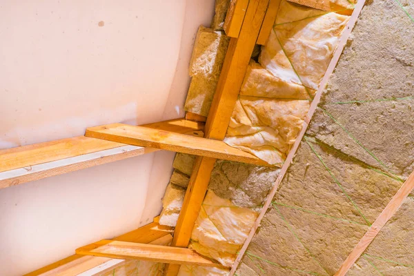 Process Roof Insulation Glass Wool Mineral Wool — 스톡 사진