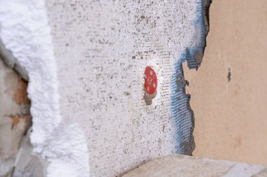 Eski terk edilmiş dış görünüş. Ön cephe alçı kabuk böceği