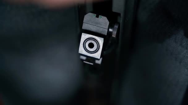 Proiettile Diabolo Stato Inserito Fucile Aria Compressa Filmati Alta Qualità — Video Stock