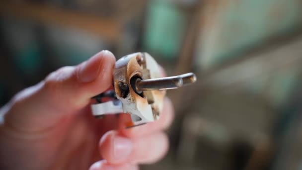 Queimado Euro Derretido Aparelho Elétrico Plug Close Mão Imagens Alta — Vídeo de Stock