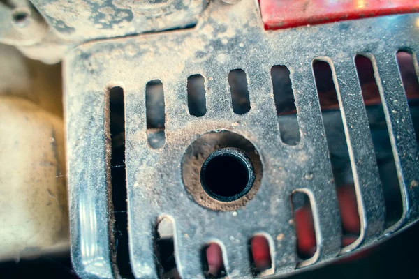 Exhaust Pipe Small Gasoline Engine Black Soot Protection Hands Muffler — Foto de Stock