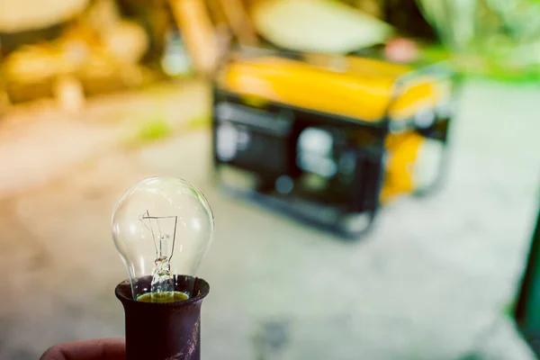 Extinguished Light Bulb Background Gas Generator — Photo