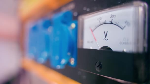Gas Generator Voltmeter Engine Start Close Blurred Background Starting Gasoline — Stock video