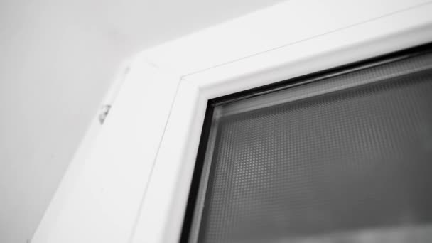 Fenêtre Double Vitrage Une Porte Plastique Avec Verre Opaque Gros — Video