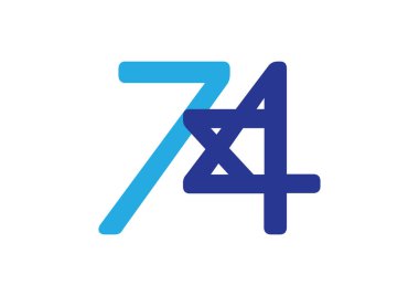 İsrail 74. Bağımsızlık Günü logosu, David 'in Numara ve Yıldızı